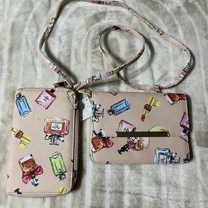 2- Ice Perfume Print Wallet with Pink and Yellow Accents